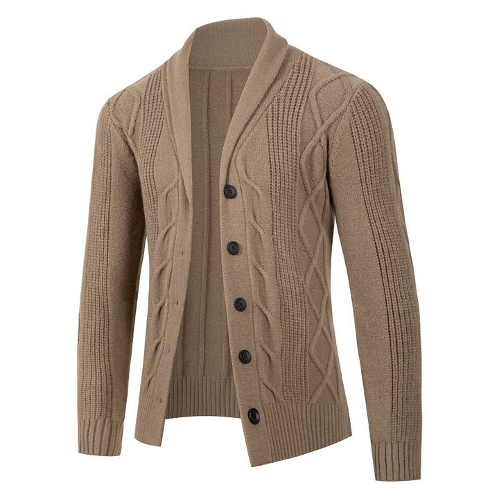 Herren Strickjacke mit modernen Kabelmustern und bequemen Passform Echoarchiv