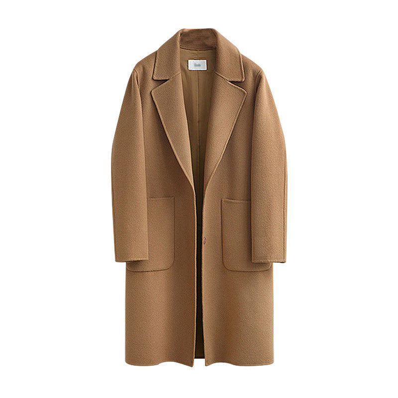 Damen nan Oversize Wollmantel mit Reverskragen und aufgesetzten Taschen Echo Archiv