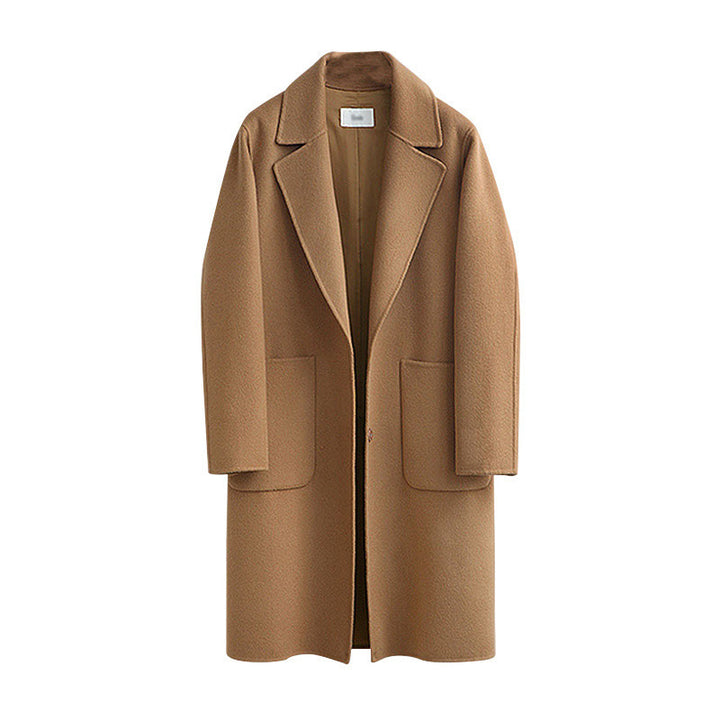 Damen nan Oversize Wollmantel mit Reverskragen und aufgesetzten Taschen Echo Archiv