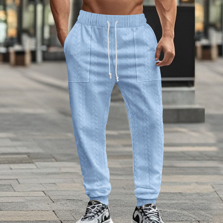 Herren modische Freizeithose mit innovativer Textur und elastischem Bund Echoarchiv