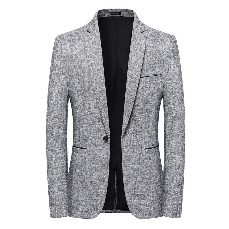 Herren Schlankes Struktur-Sakko im Leinen‑Tweed‑Look mit Ein‑Knopf‑Silhouette Echoarchiv