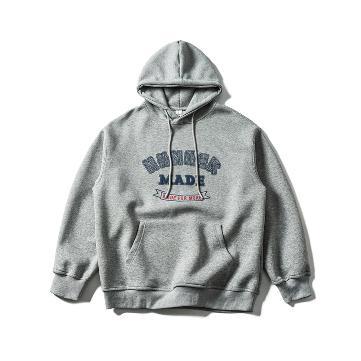 Unisex Oversize-Kapuzenpullover aus schwerer Baumwollmischung mit Frontprint und Kängurutasche Echoarchiv