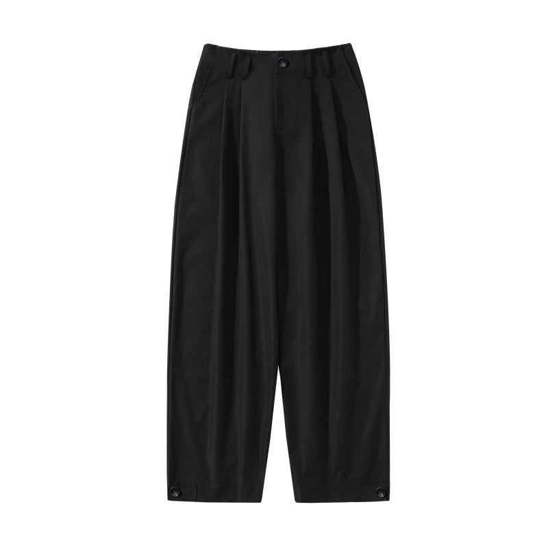 Damen weite Plissee-Hose mit hohem Bund, Gürtelschlaufen & verstellbaren Saumlaschen Echo Archiv