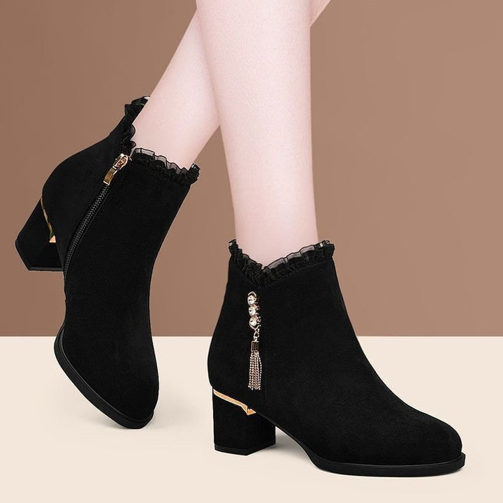 Damen Elegante Ankle Boots mit Rüschen-Detail Echo Archiv