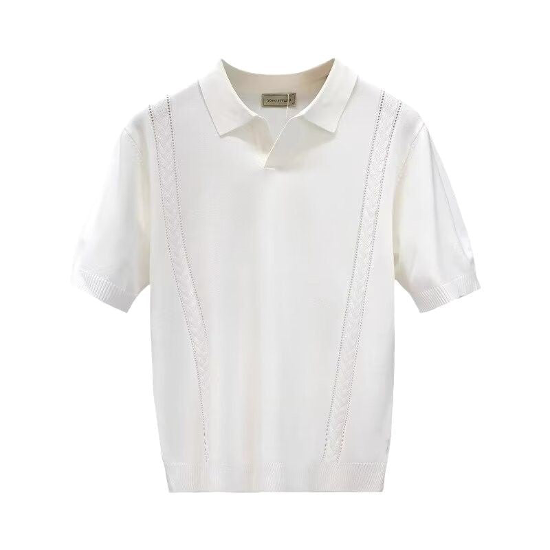 Herrenmode Kurzarm-Polo mit strukturiertem Stricklook Echo Archive