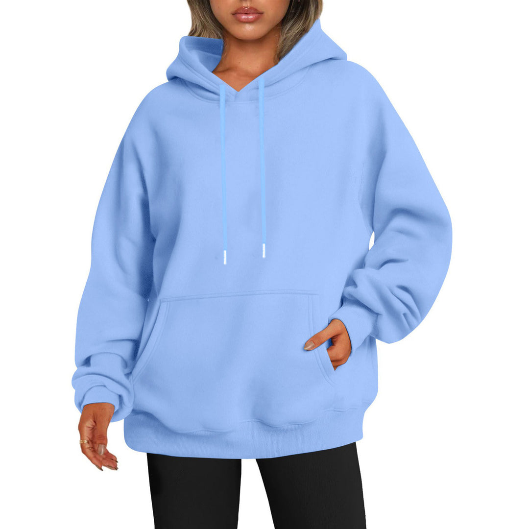 Damen oversized Kapuzenpulloverkleid mit Kängurutasche, verlängerter Silhouette und weichem French-Terry – Auréline