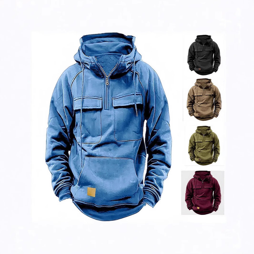 Herren funktionale Kapuzenjacke mit praktischen Beuteltaschen Echoarchiv