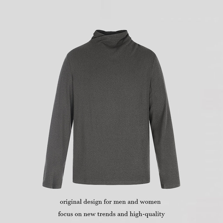 Herren Langarmshirt mit weitem Stehkragen aus softem Jersey Echoarchiv