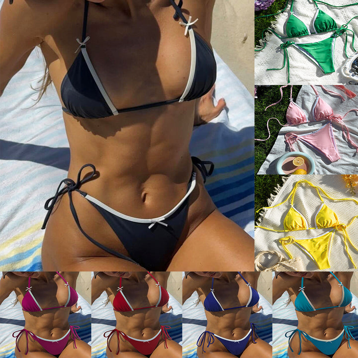 Damen Triangel-Bikini mit verspielten Bindebändern Echo Archiv
