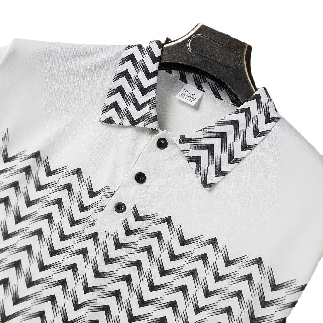 Herren Poloshirt mit modernen Musterdetails Echoarchiv