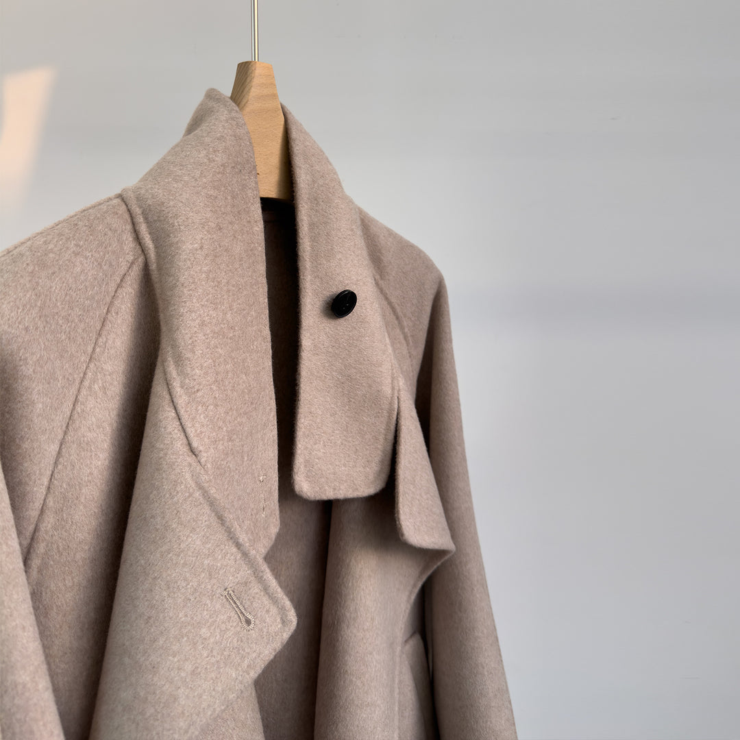 Damen luxuriöser Wollmischung Mantel Echoarchiv