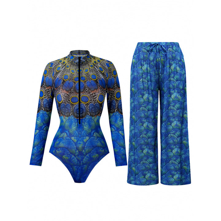Damen weite Strandhose mit Schlangenmuster Echo Archiv