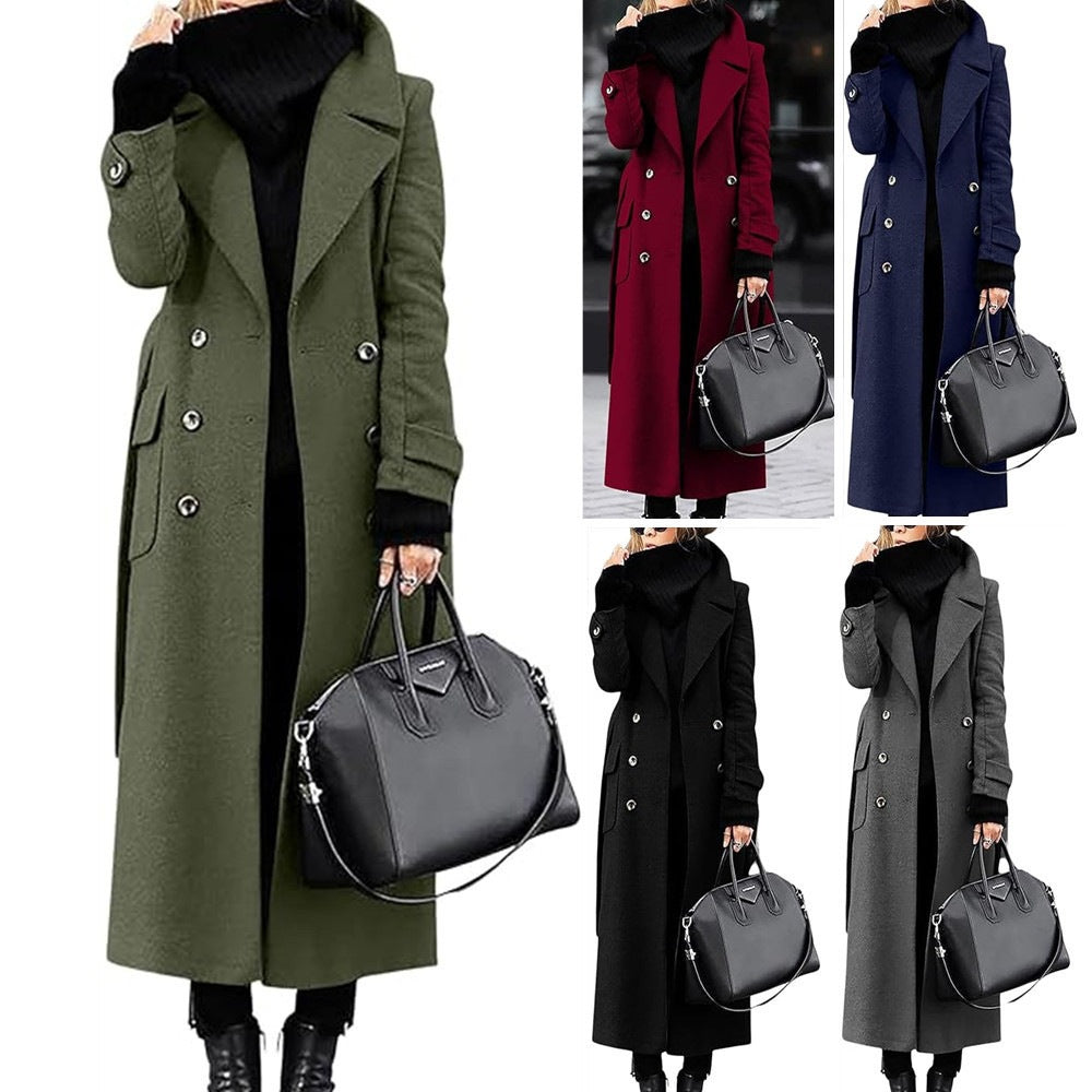 Damen Eleganter und zeitloser Wollmantel – Montévia