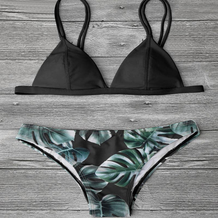 Damen Triangel-Bikini mit trendy Blattmuster Echo Archiv