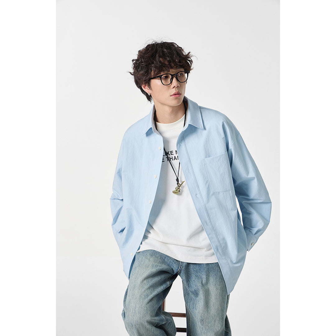 Unisex Kariertes Overshirt im Patchwork-Look mit Brusttasche Echoarchiv