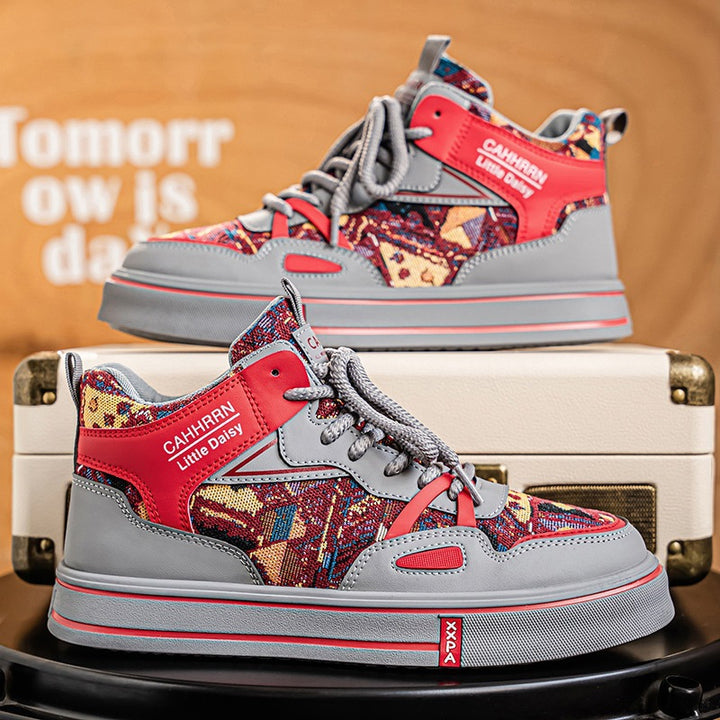 Damen modische High-Top Plateausneaker mit gewebtem Gobelinmuster, gepolstertem Knöchelkragen und dämpfender EVA-Sohle Echo Archiv
