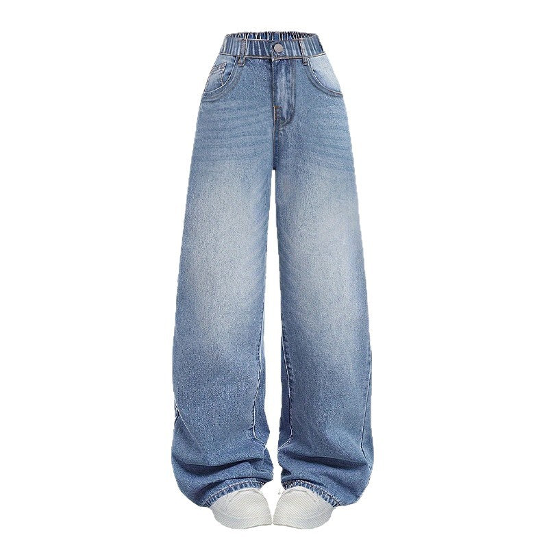 Damen weite Denim-Hose mit hoch tailliertem Schnitt Echo Archiv