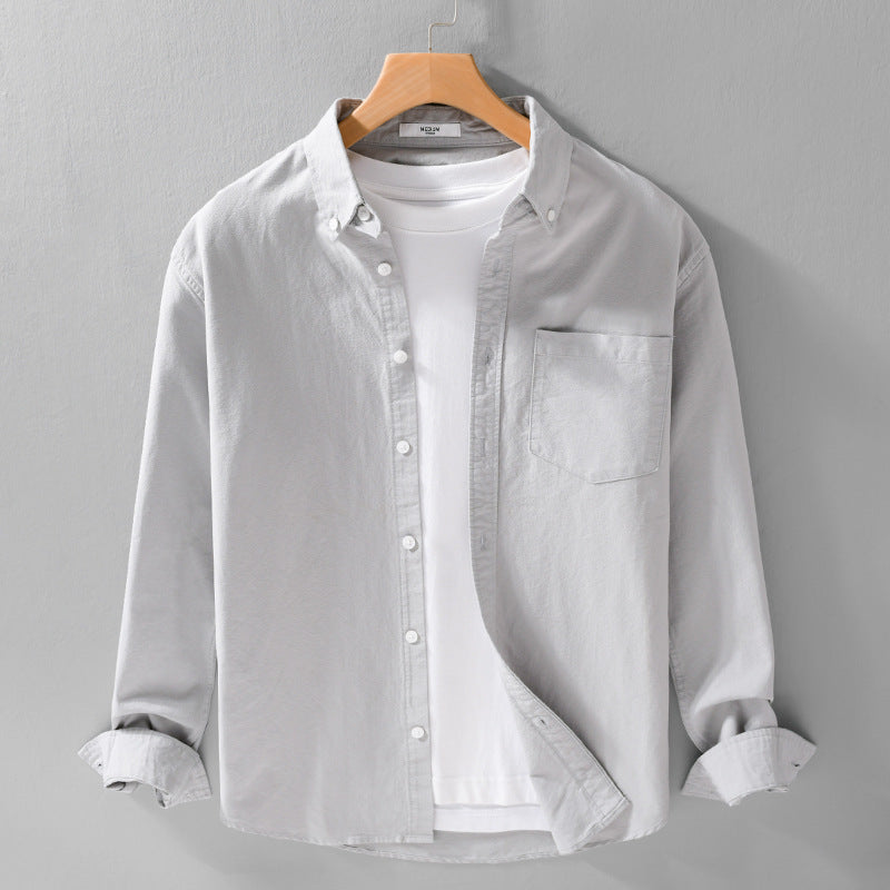 Herren Soft-Touch Layering-Hemd aus Baumwoll-Oxford mit Innenshirt, Kentkragen und Brusttasche Echoarchiv