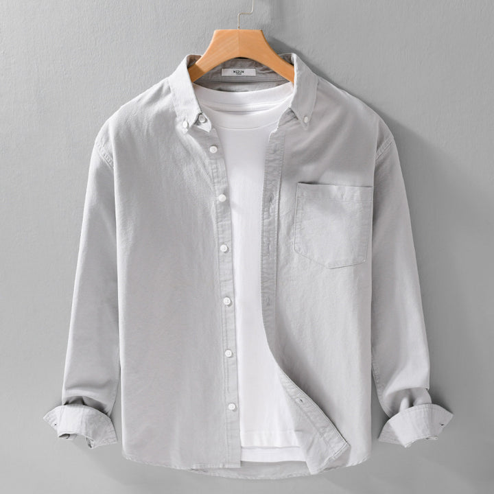 Herren Soft-Touch Layering-Hemd aus Baumwoll-Oxford mit Innenshirt, Kentkragen und Brusttasche Echoarchiv