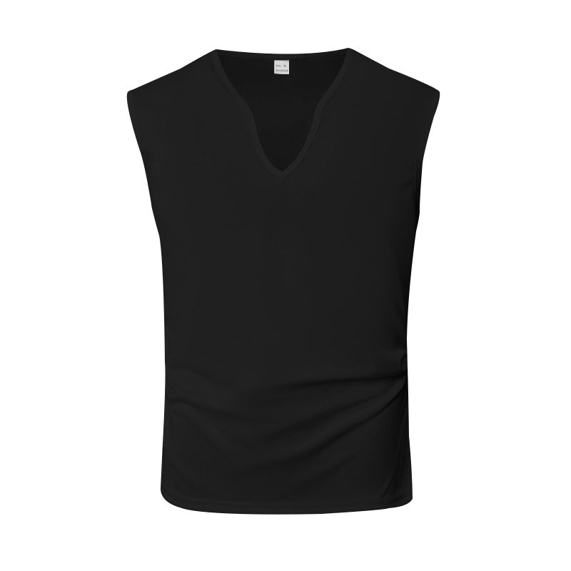 Herren ärmelloses V-Ausschnitt-Tanktop aus atmungsaktivem Stretchmaterial Echoarchiv
