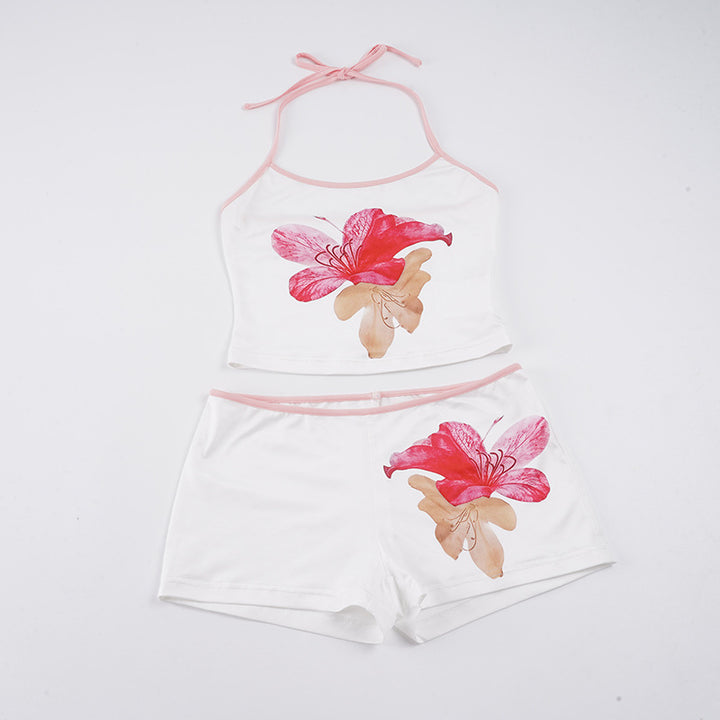 Damen Schlafset mit floralem Design und verstellbaren Trägern Echo Archiv