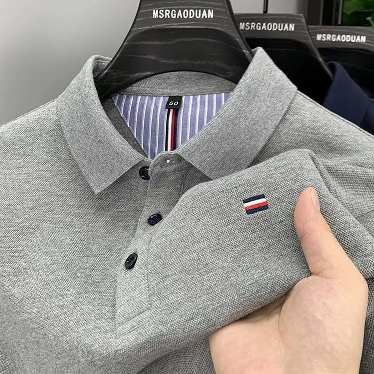 Herren Polohemd mit strukturiertem Stoff und modischem Kragen Echoarchiv