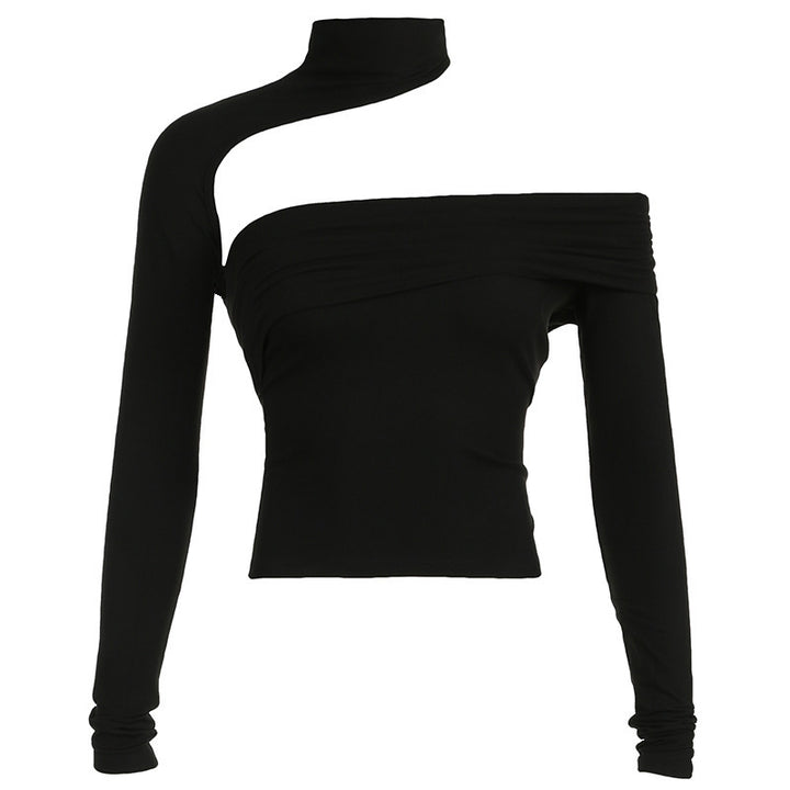 Damen modisches Oberteil mit asymmetrischem Schnitt und elegantem Rüschenbesatz Echo Archiv