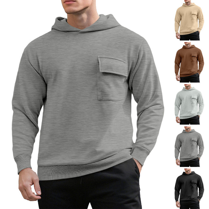 Herren bequemer Kapuzenpullover mit praktischer Brusttasche Echoarchiv