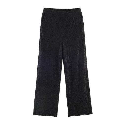 Damen Hochelastische Spitzenhose mit weitem Bein und hoher Taille Echo Archiv