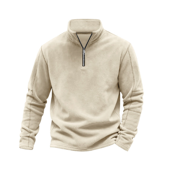Herren nan leichter Fleece-Pullover mit halbem Reißverschluss und Stehkragen Echo Archiv