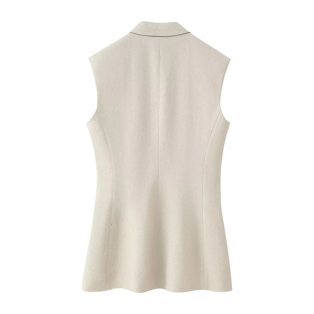 Damen elegante Culotte-Hose mit hoher Taille, Kellerfalten und weitem geradem Bein – Avélisse