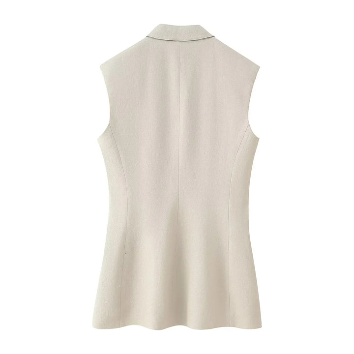 Damen elegante Culotte-Hose mit hoher Taille, Kellerfalten und weitem geradem Bein – Avélisse