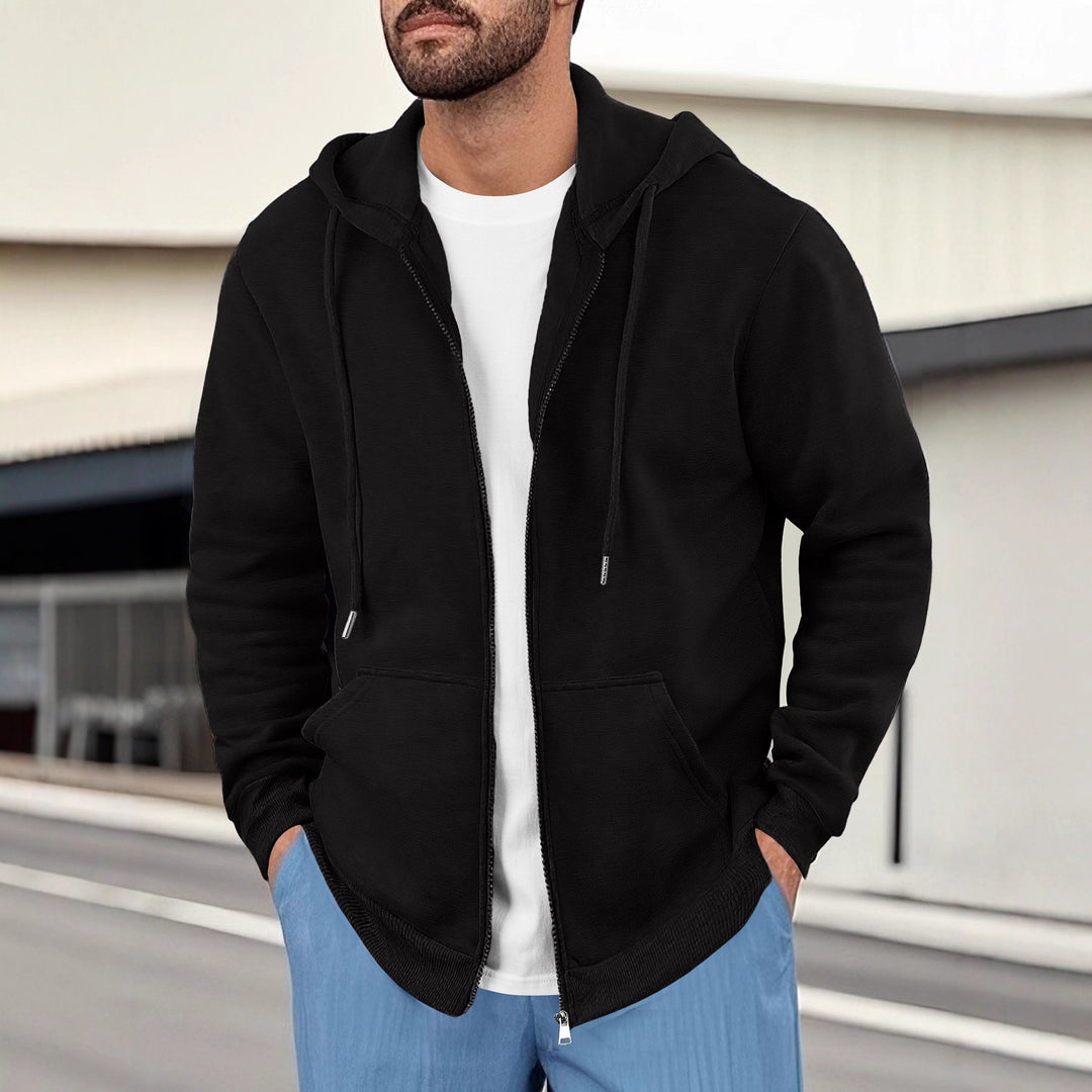 Herren lässige Kapuzenjacke mit atmungsaktivem Sweatstoff und praktischen Taschen Echoarchiv