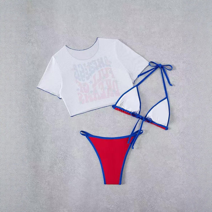 Damen Crop Top und Hochschnitt Bikinihöschen Echo Archiv