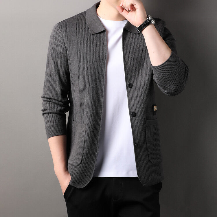 Herren Strickjacke mit hohem Kragen Echoarchiv