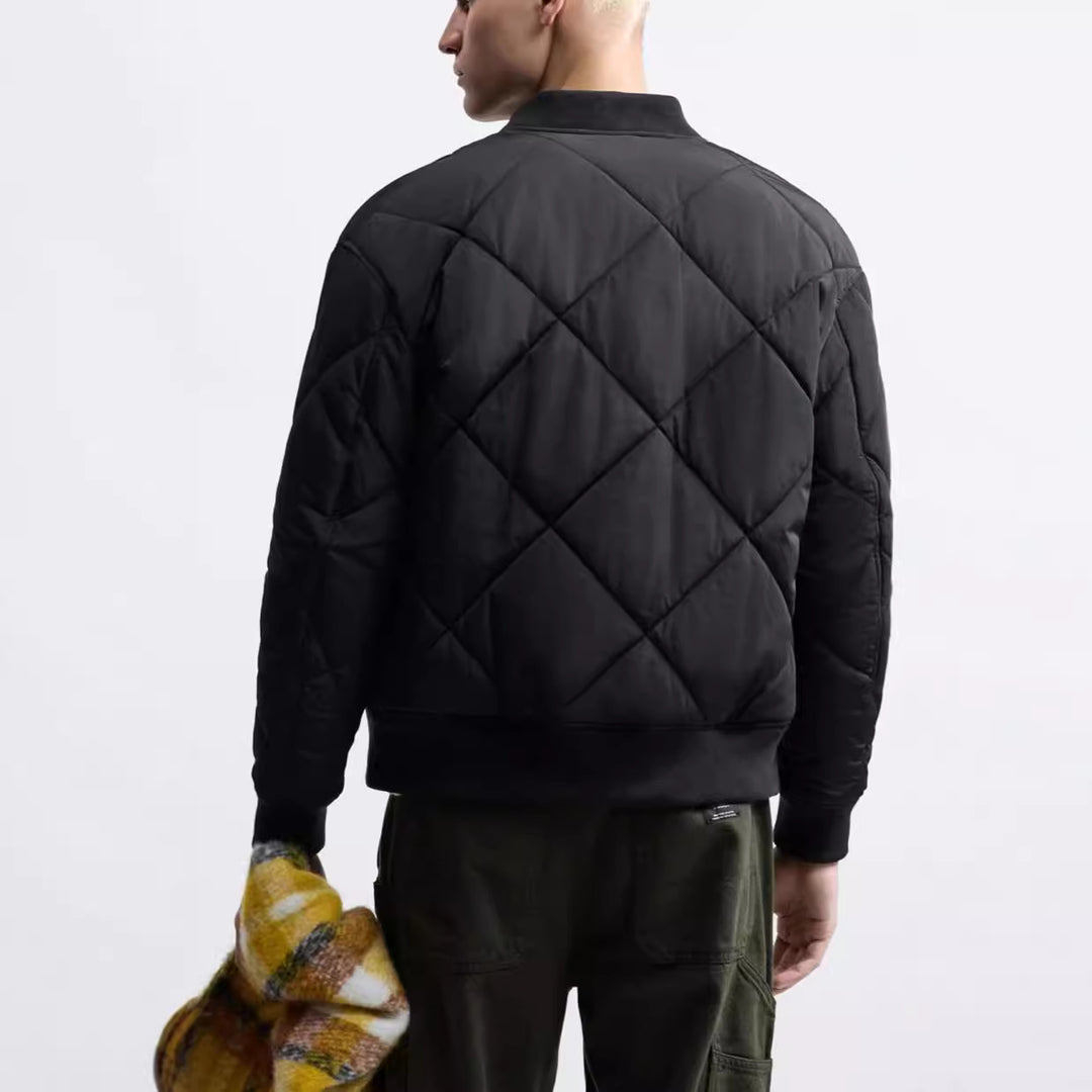 Herren gesteppte Freizeitjacke mit sportlichem Schnitt und seitlichen Taschen Hedi-Mode