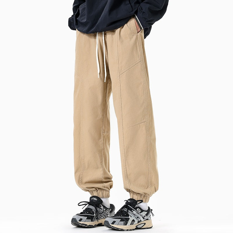 Herren Oversized Utility-Jogginghose aus robustem Baumwollmix mit Kordelbund, seitlichen Cargo‑Taschen & gerippten Bündchen Echoarchiv