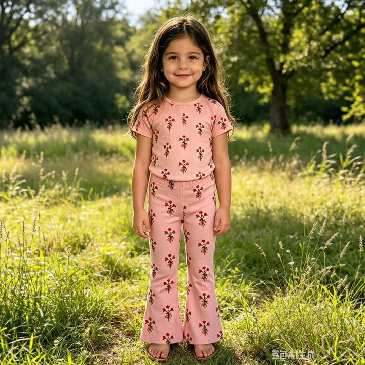 Mädchen Leggings mit floralen Applikationen Echo Archiv
