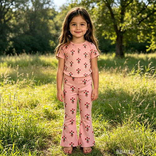 Mädchen Leggings mit floralen Applikationen Echo Archiv