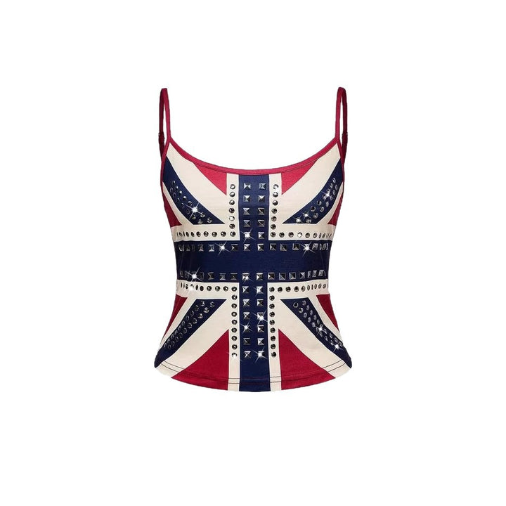 Damen Tanktop mit stilvollem Union Jack Design und Nieten Echo Archiv