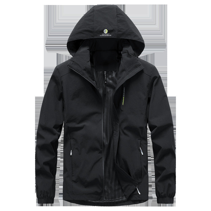 Herren leichte Softshell-Kapuzenjacke mit winddichter Membran und Reißverschlusstaschen Echoarchiv