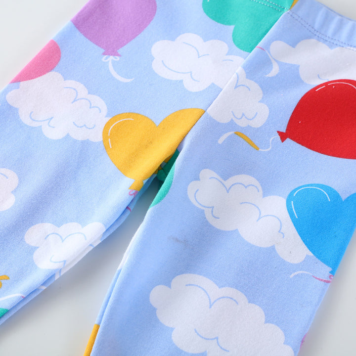 Mädchen Leggings mit fröhlichem Herz- und Wolkenmotiv Echo Archiv
