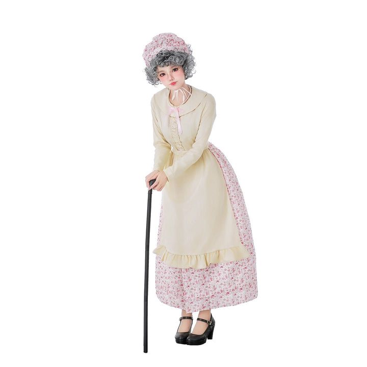 Damen Vintage-Älteren Kostüm mit Blumenmuster und Rüschendetails Echo Archiv