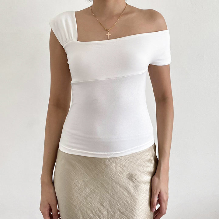 Damen modernes asymmetrisches Oberteil mit trendigem One-Shoulder-Design Echo Archiv