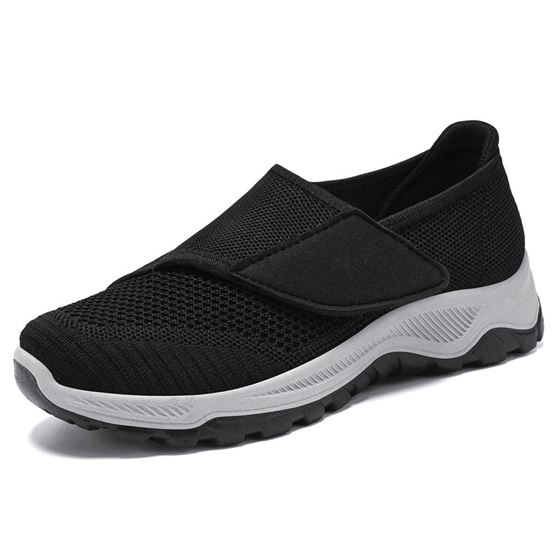 Damen nan verstellbarer Strick-Slip-On Wandersneaker mit Klettverschluss und profilierter Dämpfungssohle Echo Archiv