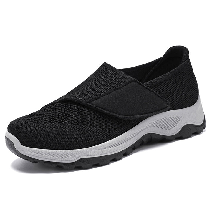Damen nan verstellbarer Strick-Slip-On Wandersneaker mit Klettverschluss und profilierter Dämpfungssohle Echo Archiv