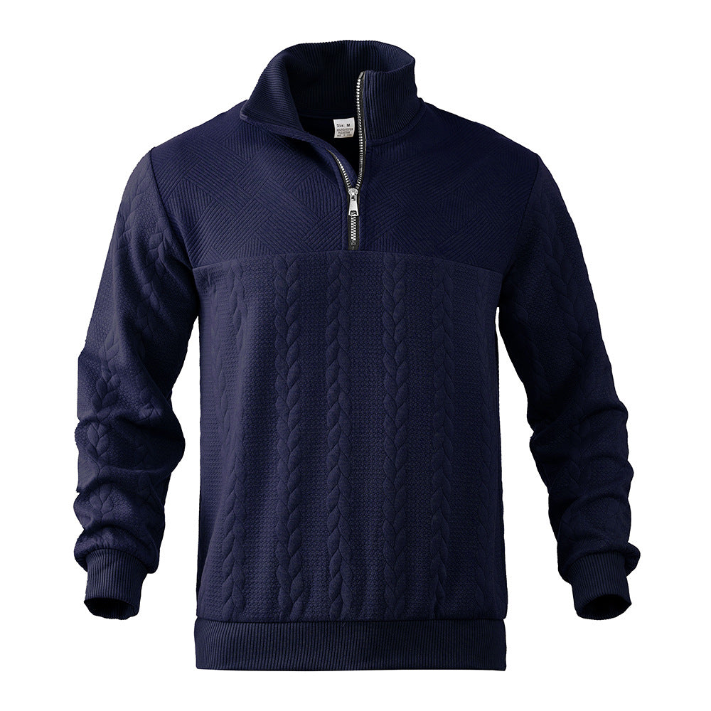 Herren Fleece-Pullover mit hohem Kragen und modischem Zipper Echoarchiv