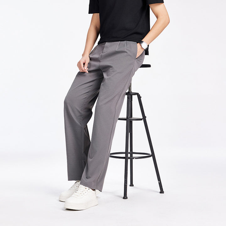 Herren Elegante Bundfalten-Stoffhose mit hoher Bundhöhe, Bügelfalte und geradem Bein Echo Archiv