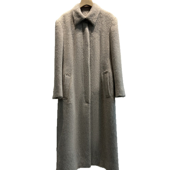 Damen Eleganter Langhaarmantel Echoarchiv