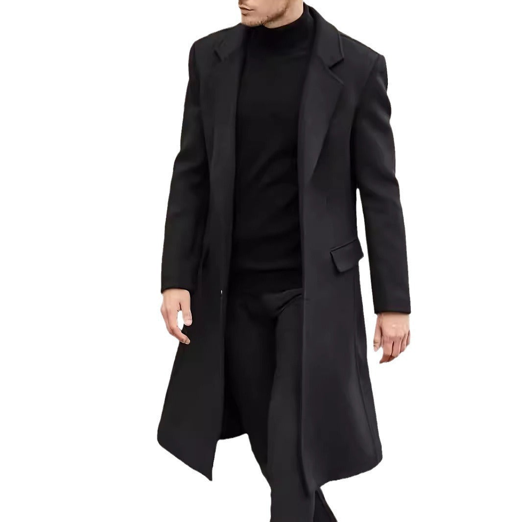 Herren eleganter lang geschnittener Wollmantel Echoarchiv